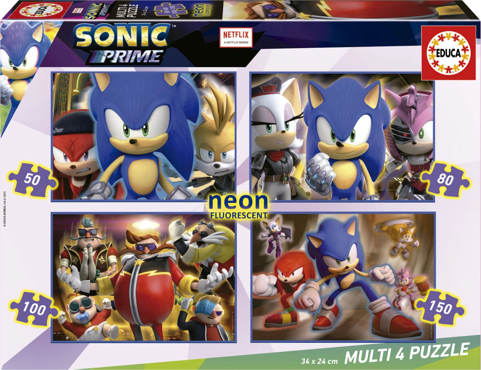 E-shop EDUCA Svítící Sonic Prime 4v1 50,80,100,150 dielov