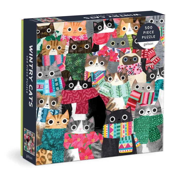 E-shop Galison puzzle zimné mačky 500 dielikov