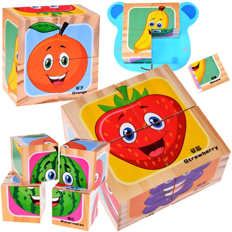 E-shop Inlea4Fun obrázkové kocky 4 ks Fruit ovocie