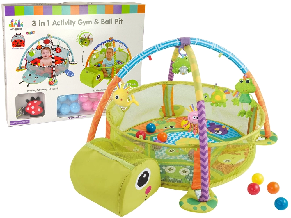 E-shop LEAN TOYS Edukačná podložka Korytnačka s loptičkami
