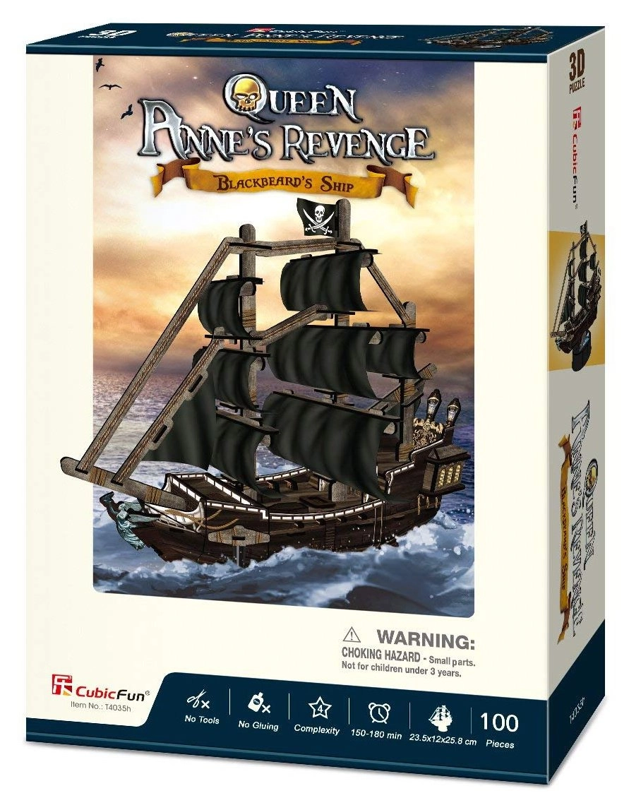 CubicFun 3D puzzle Plachetnica Queen Anne's Revenge 100 ks