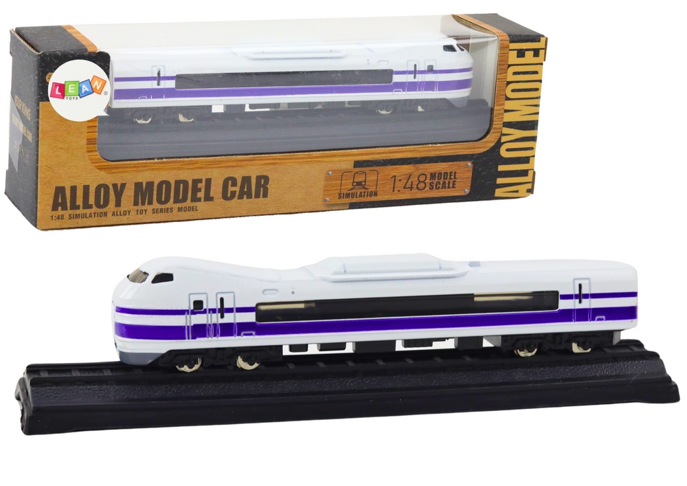 E-shop LEAN TOYS Zberateľský kovový model vozňa bielo-fialový 1:48