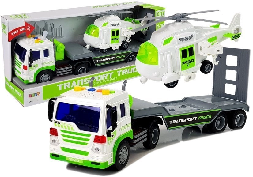 E-shop LEAN Toys Auto Transporter na batéries helikoptérou 1:16