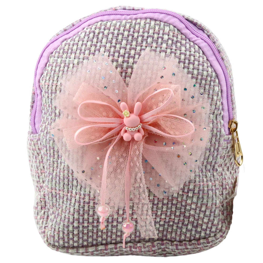 Detský ruksak s mašľou a králikom fialový 21 cm 2L