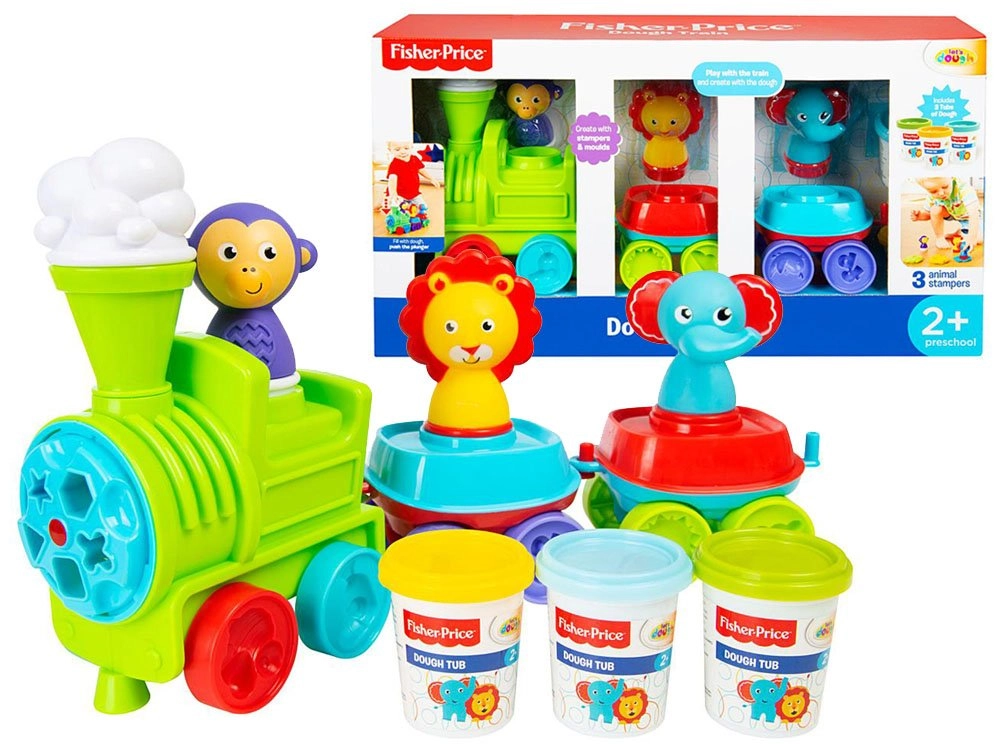 Fisher-Price vláčik s modelínou, 3 farby