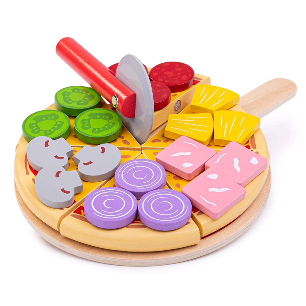 E-shop Bigjigs Toys Pizza krájacia drevená