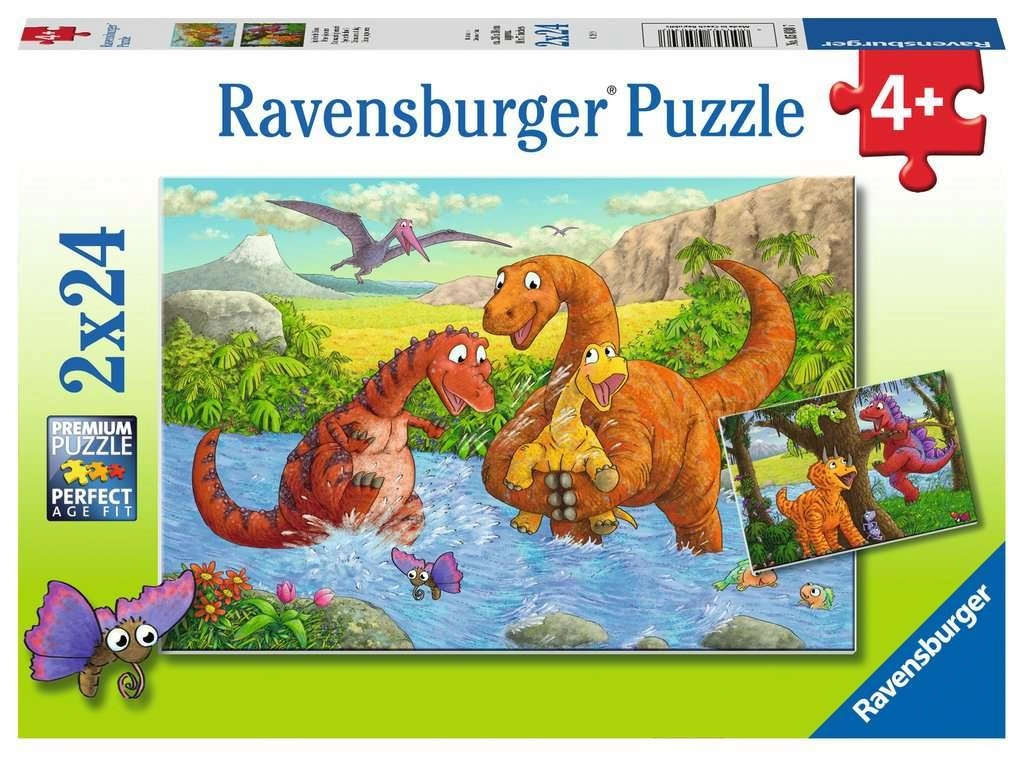 E-shop Ravensburger 050307 Hraví dinosauři 2 x 24 dielov