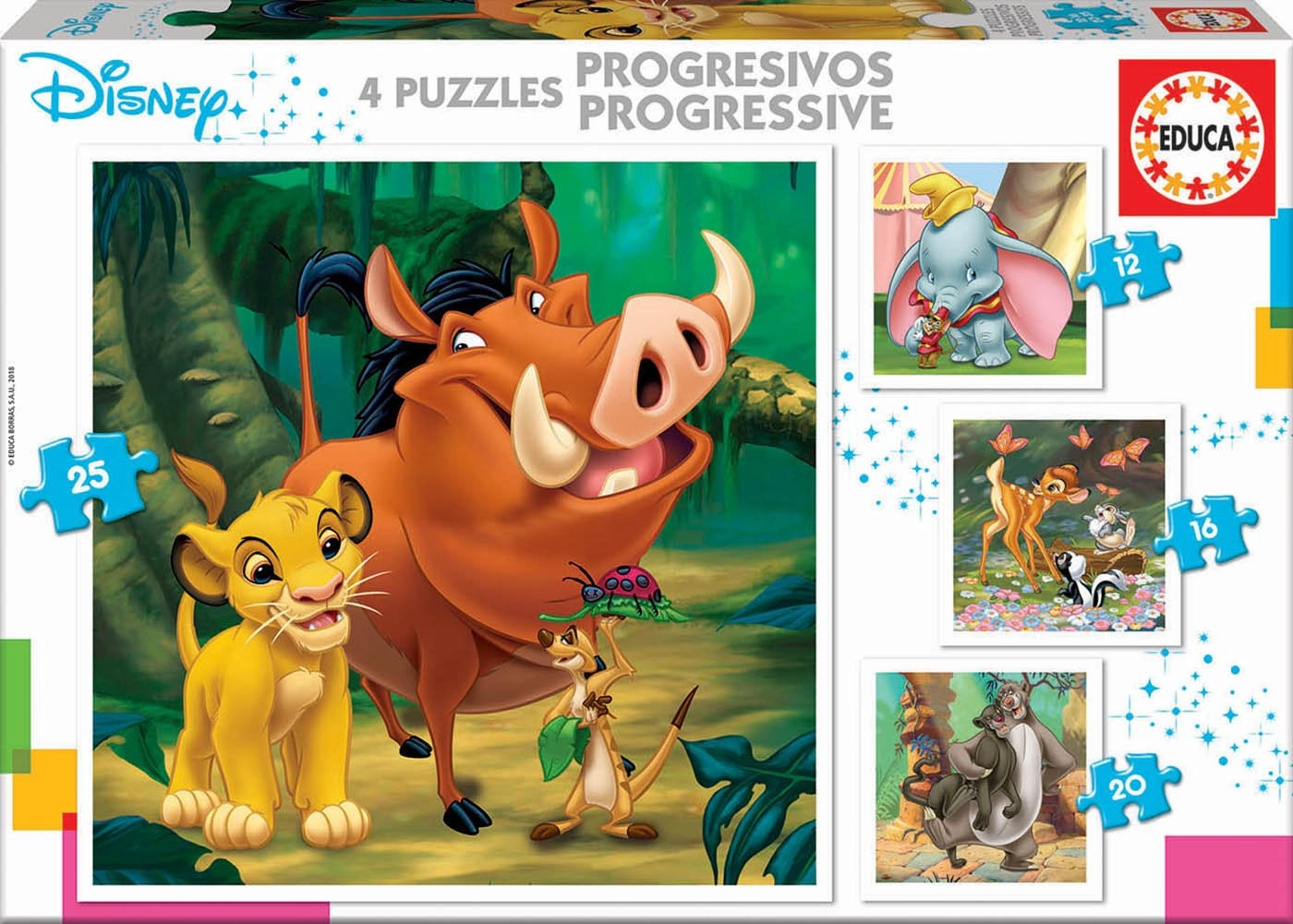 E-shop Educa Disney pohádky 4v1 12,16,20,25 dielov