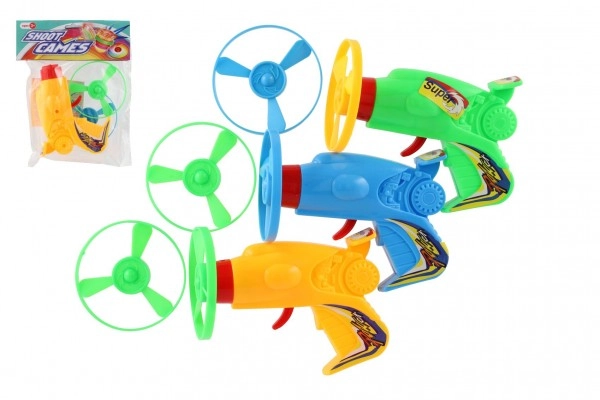 E-shop Teddies Vystřelovací vrtulka + startér pistole plast 12cm v sáčku