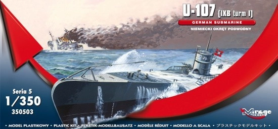 E-shop Plastikový model ponorky U-Boot U-107 triedy IXB