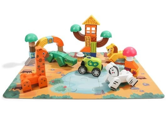 E-shop Drevené kocky a puzzle - Safari Top Bright
