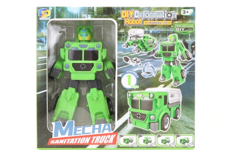 E-shop Skladací zelený robot 2v1 – kamión a bager