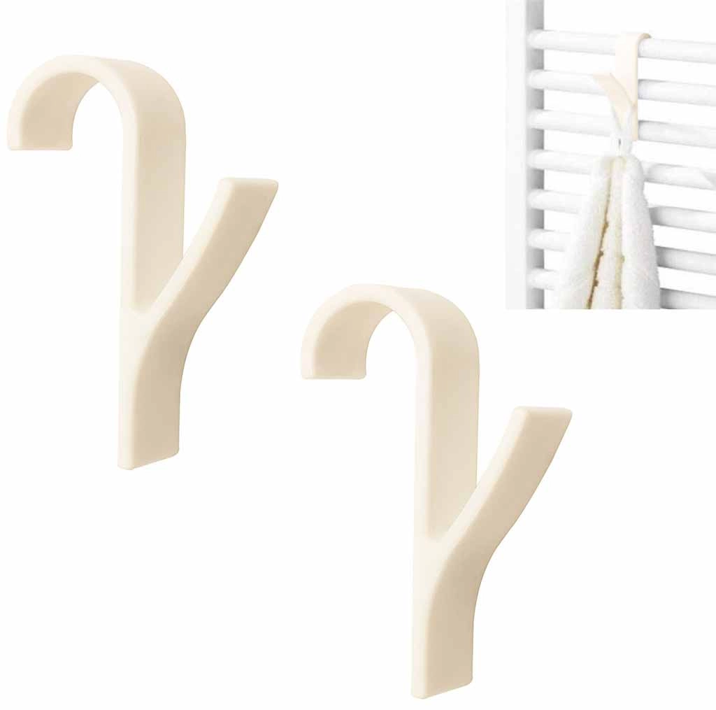 Háčik na radiátor do kúpeľne – krémový plastový vešiak