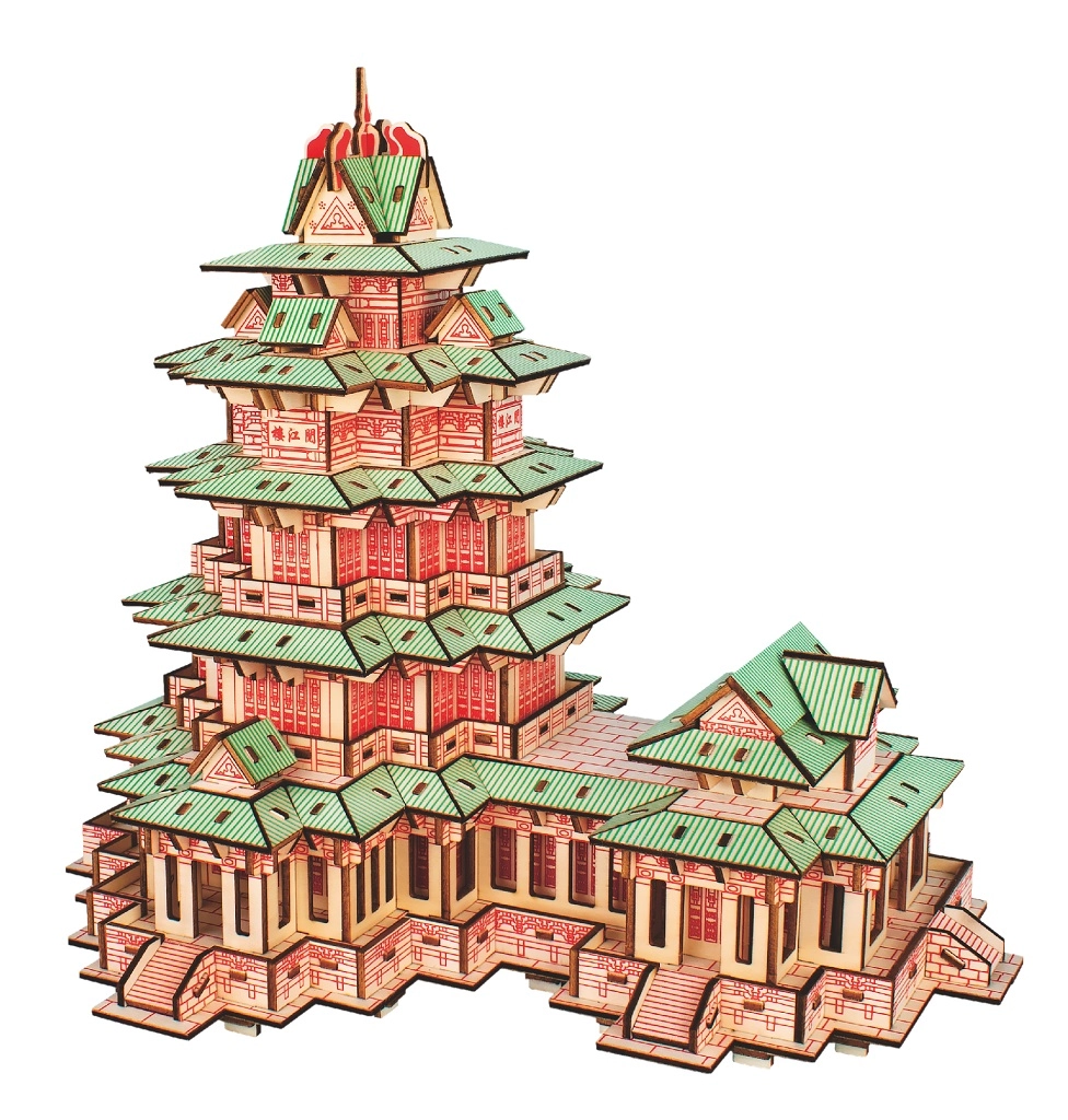 E-shop Woodcraft drevené 3D puzzle – veža Yuejiang