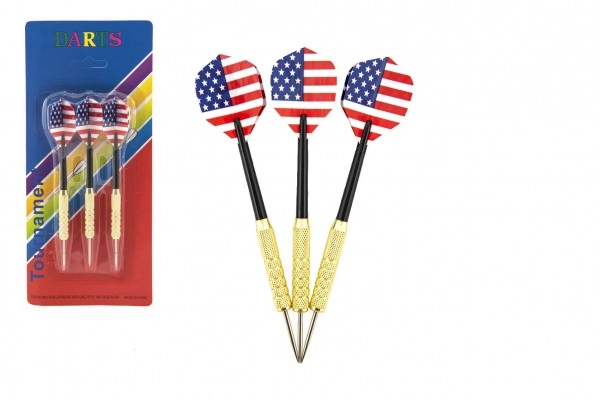 E-shop Hádzacie šípky s kovovým hrotom 15cm kov/plast 3 ks na karte
