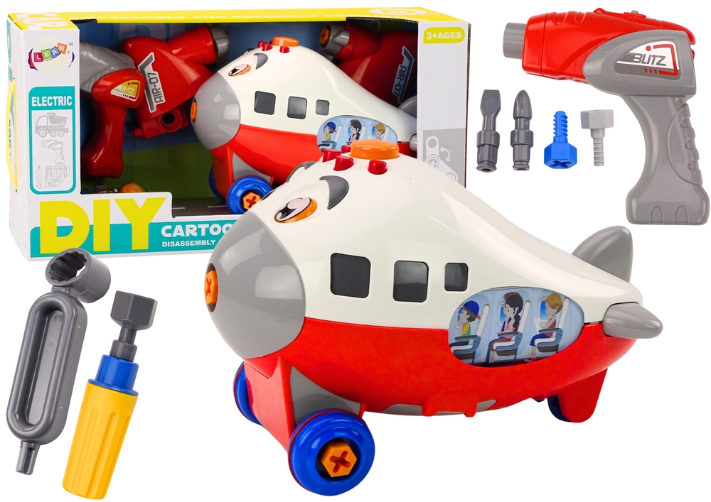 E-shop Kreslené lietadlo na montáž DIY – červené
