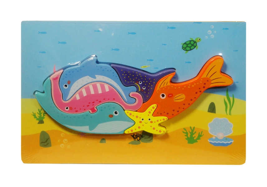 E-shop Drevené puzzle veľryba – zvieratká z mora pre deti