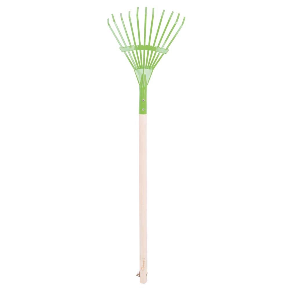 E-shop Bigjigs Toys zahradní hrábě na listí zelená