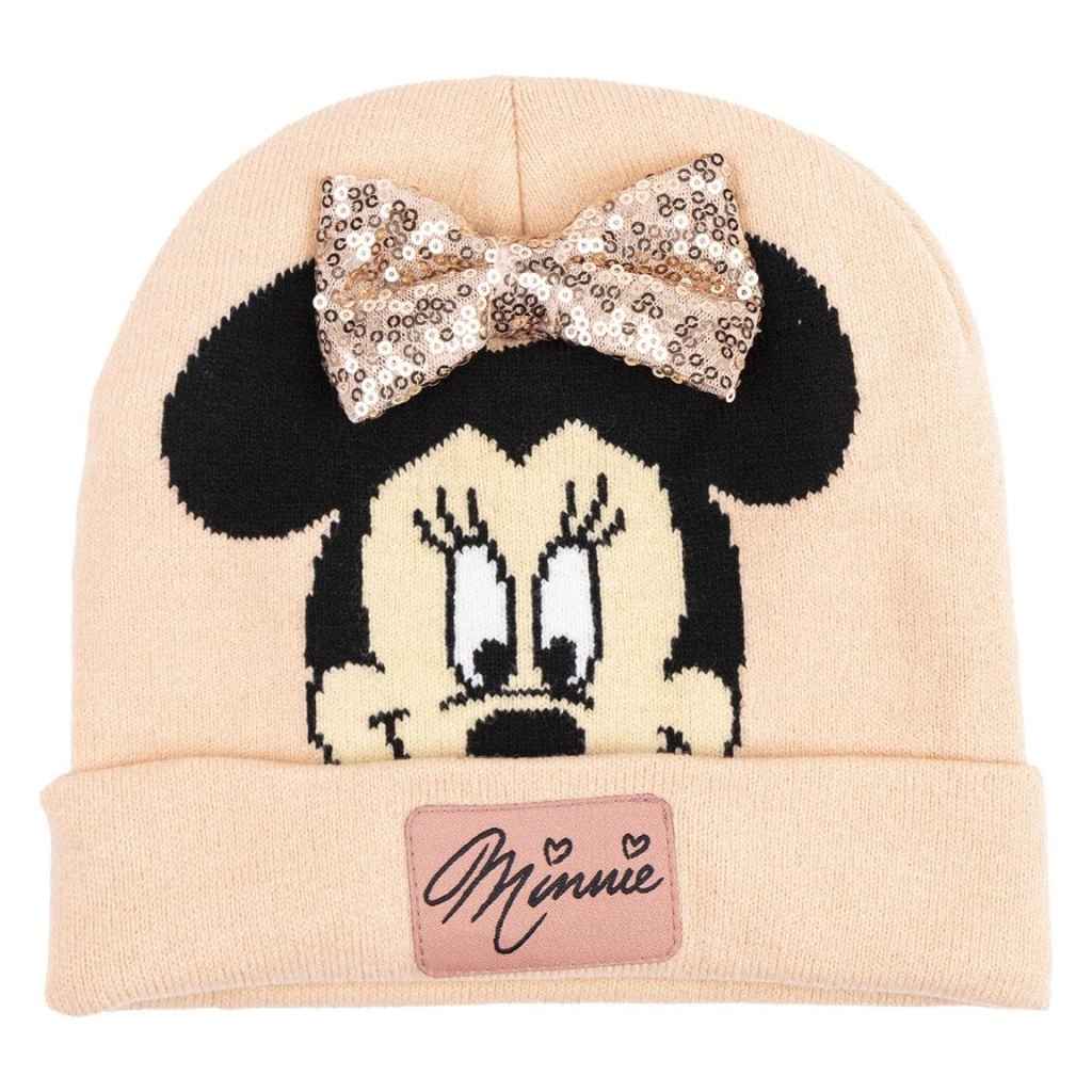 E-shop Pletená čiapka s trblietavou mašľou Disney Minnie