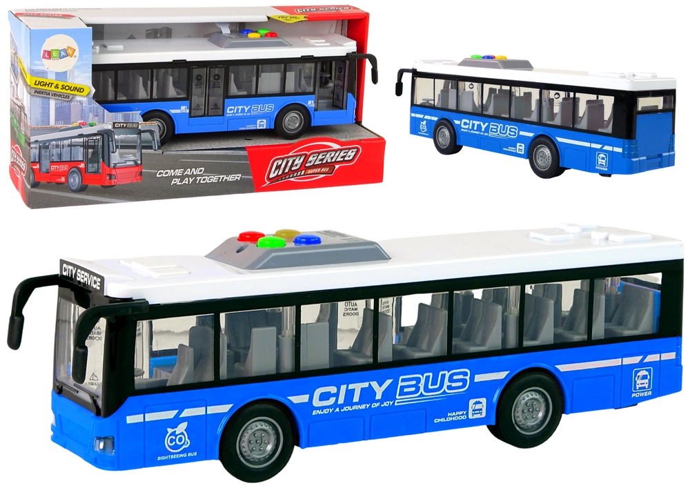 E-shop Interaktívny autobus na batérie s osvetlením a zvukmi modrý 1:16