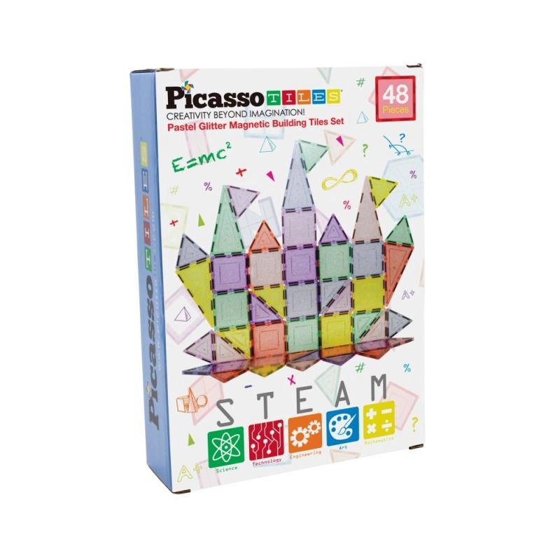 E-shop PicassoTiles stavebnica 48 ks Magnetické bloky glitrované