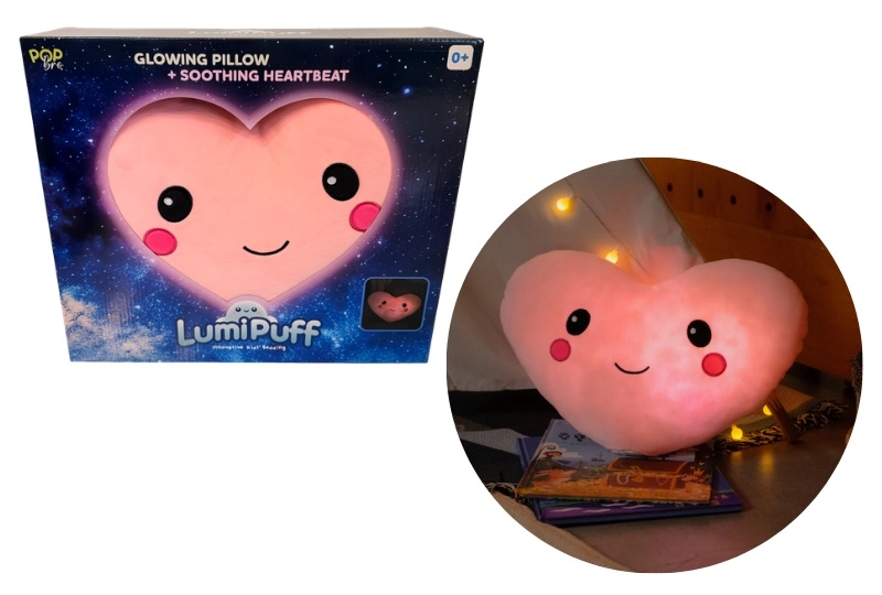 Lumipuff svietiaci plyšový vankúš srdce