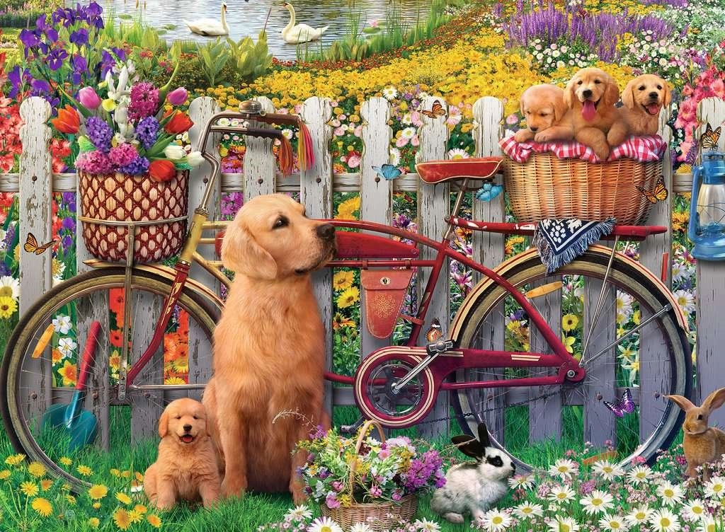 E-shop Ravensburger Roztomilí psi v zahradě 500 dielov