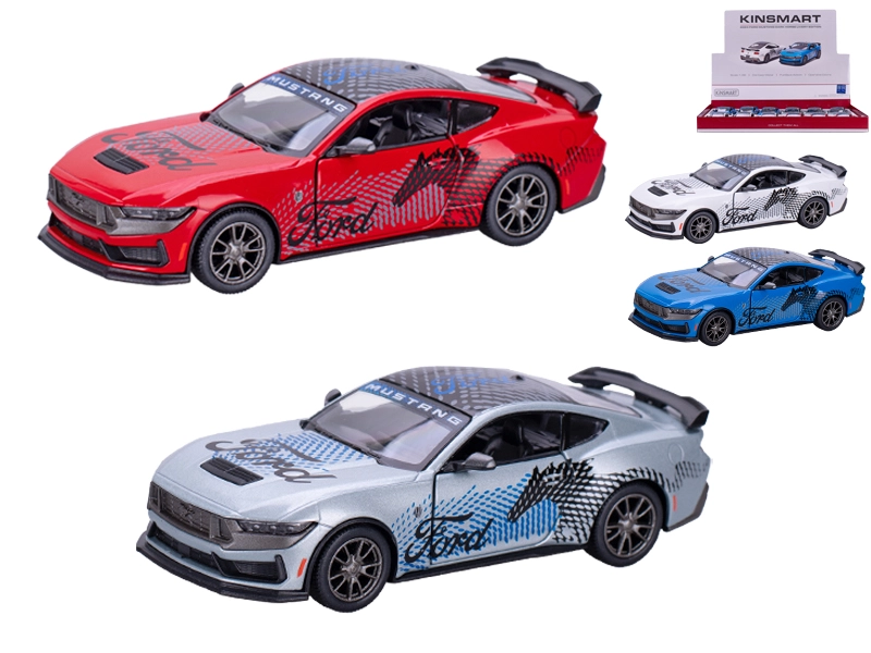 Kinsmart Auto sportovní Ford Mustang Dark Horse Livery kov PB 13cm 4 barvy 520410