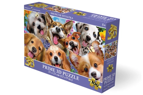 3D puzzle Usmiate šteniatka 100 dielikov