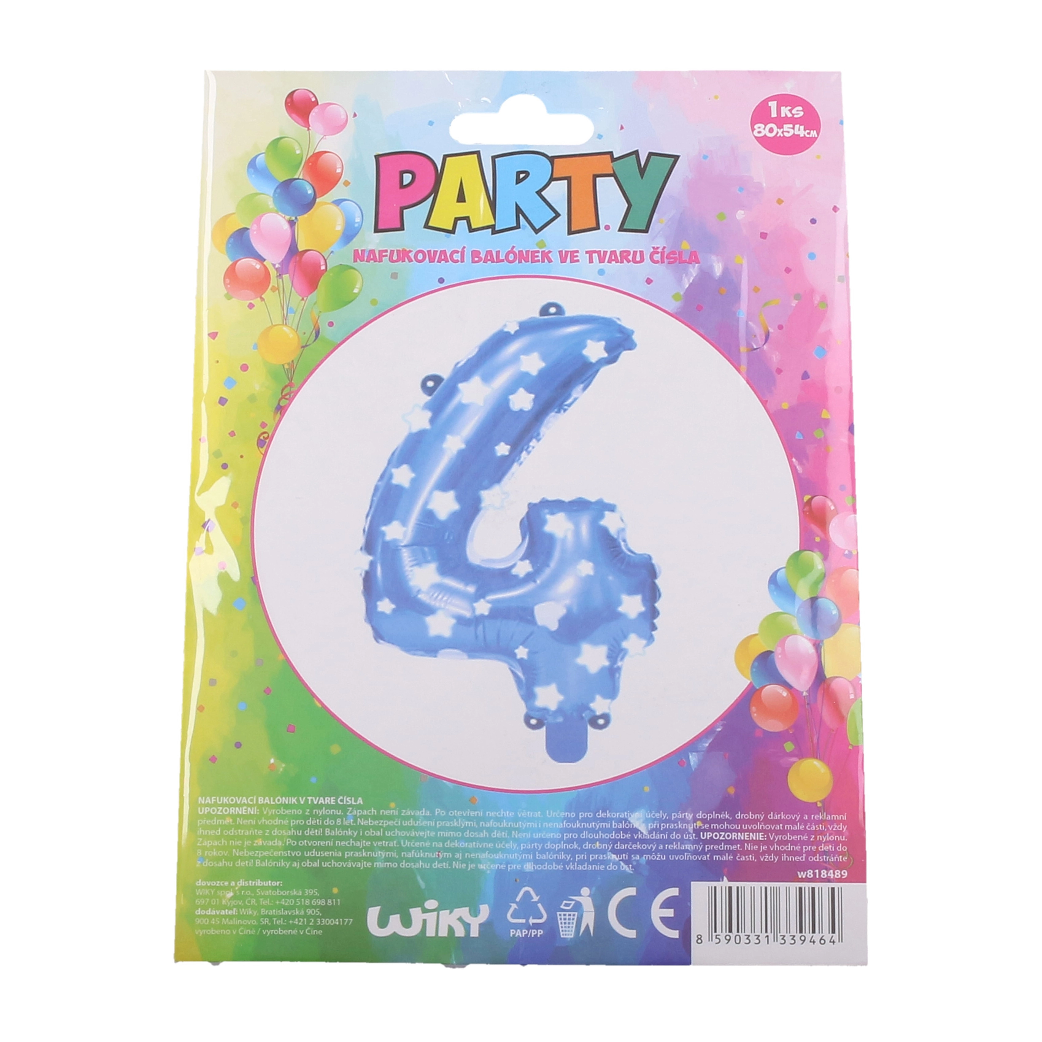 E-shop Wiky Balónik nafukovací číslo 4 modrý WKW818489