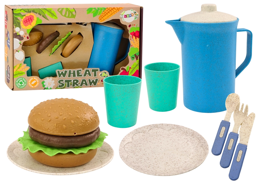 E-shop Lean Toys Pikniková súprava riadu + hamburger