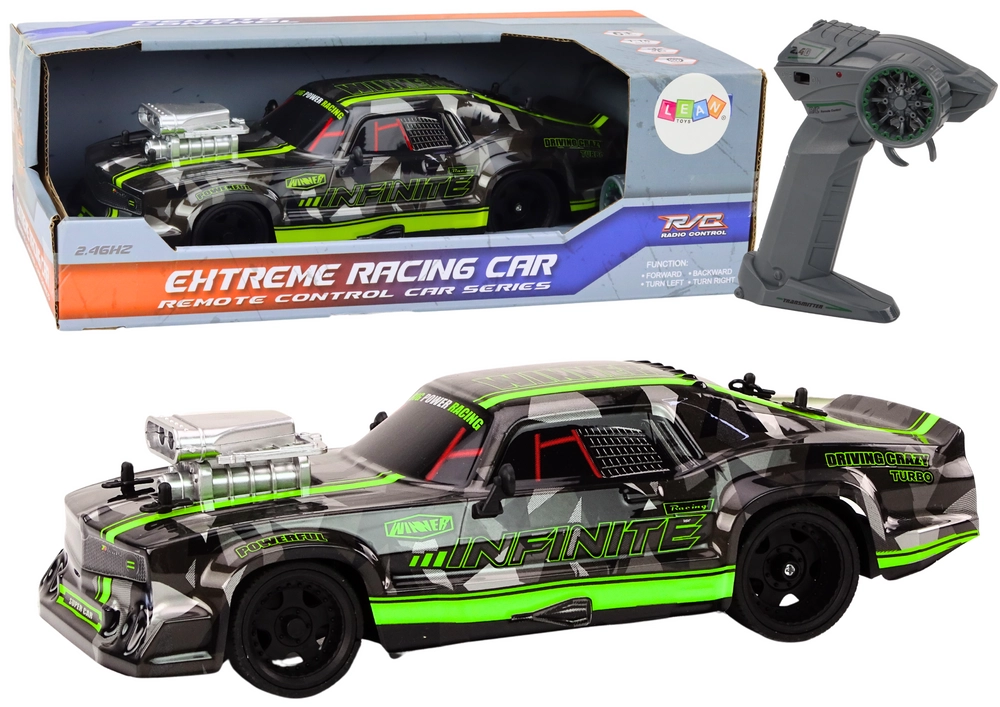 RC auto na diaľkové ovládanie 1:16 Gumové driftovacie kolesá zelená