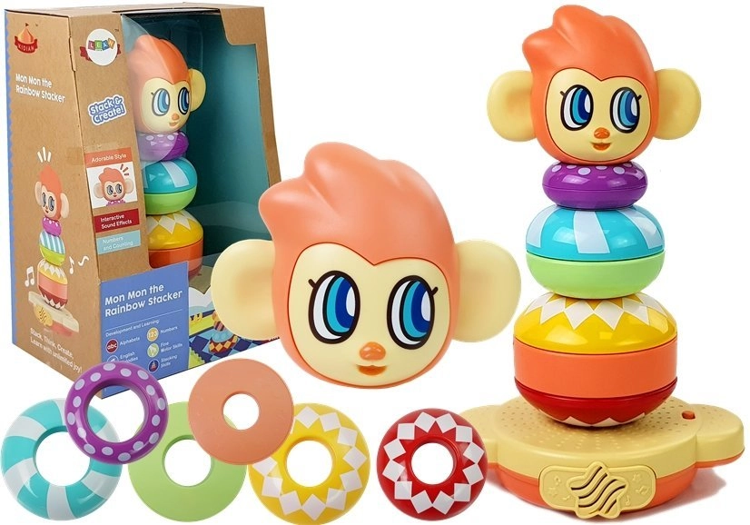 E-shop Lean Toys pyramída v tvare opice so zvukom