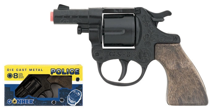 E-shop Alltoys policejní revolver kovový černý 8 ran
