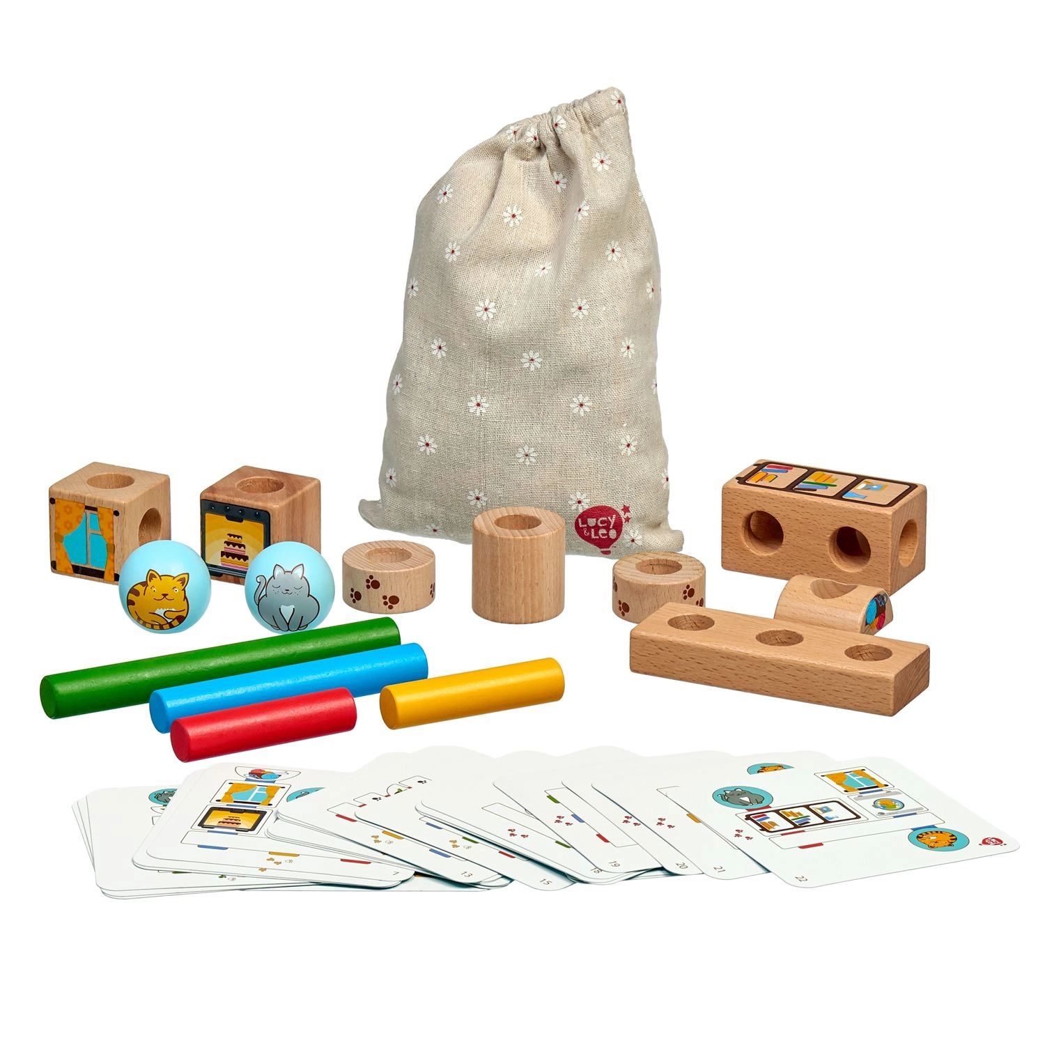 E-shop Lucy & Leo Hravé mačky skladačka s predlohami