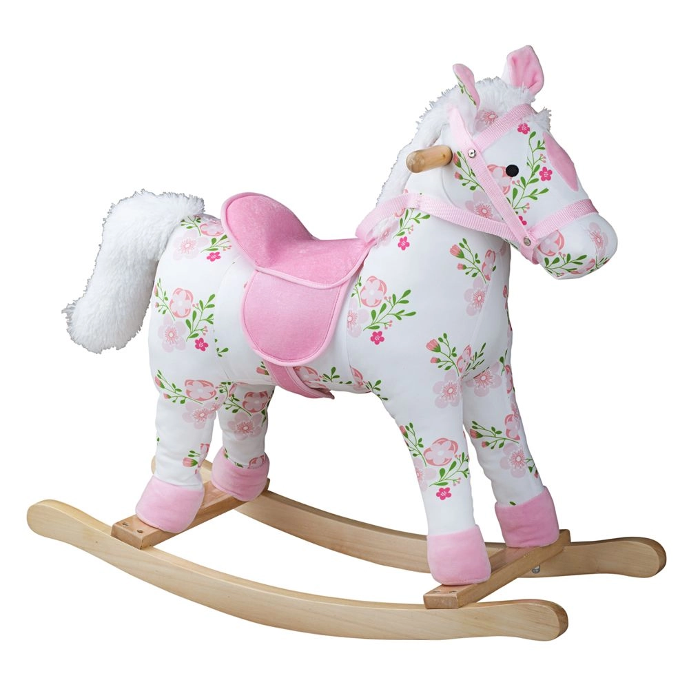 E-shop Bigjigs Toys Bigjigs dřevěný houpací kůň s květy