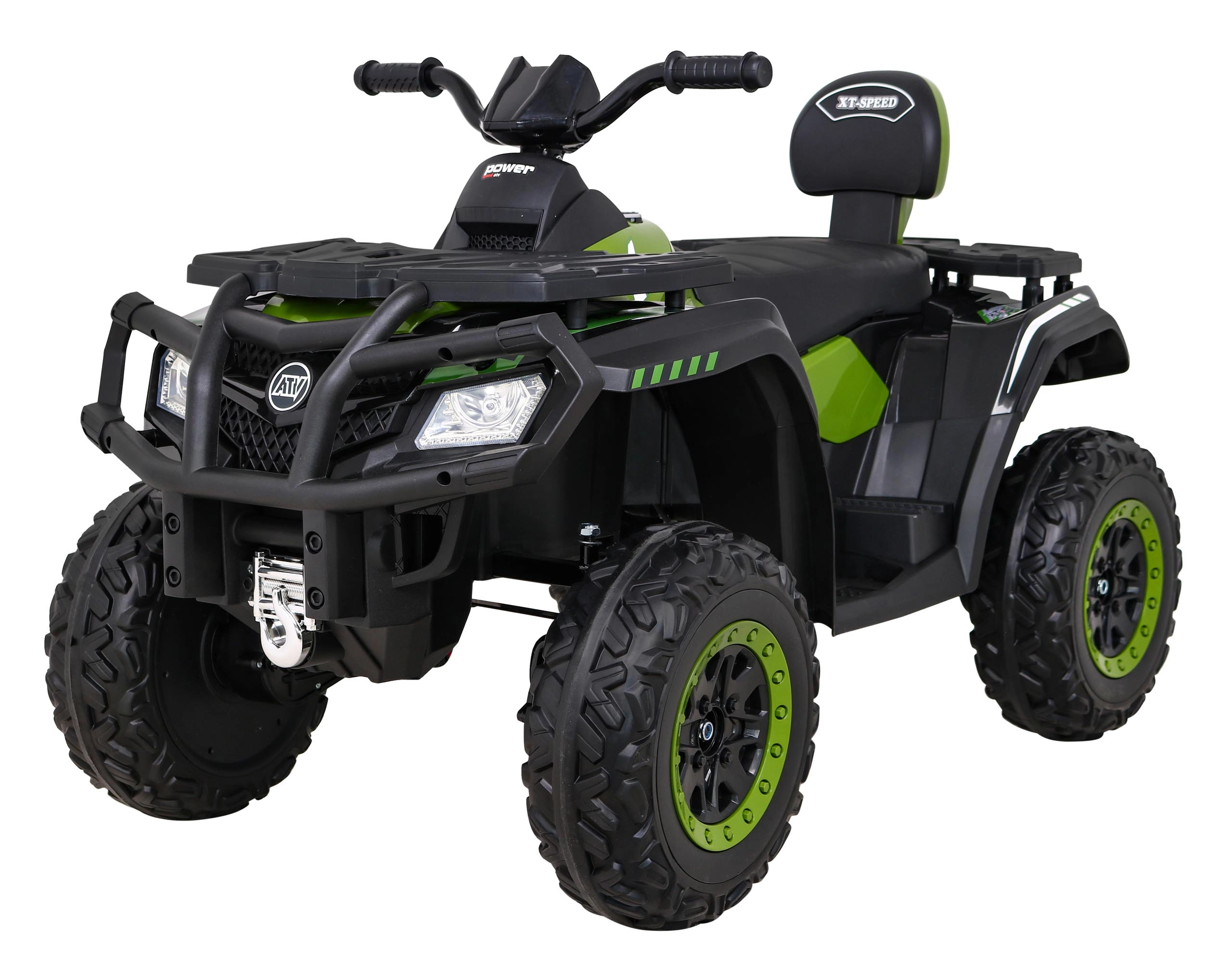 Detská elektrická štvorkolka XT-Speed 4x4 zelená s EVA kolesami a LED svetlami