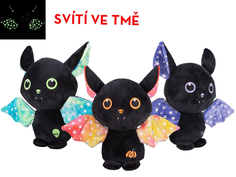 E-shop Plyšový netopier svietiaci v tme 23 cm