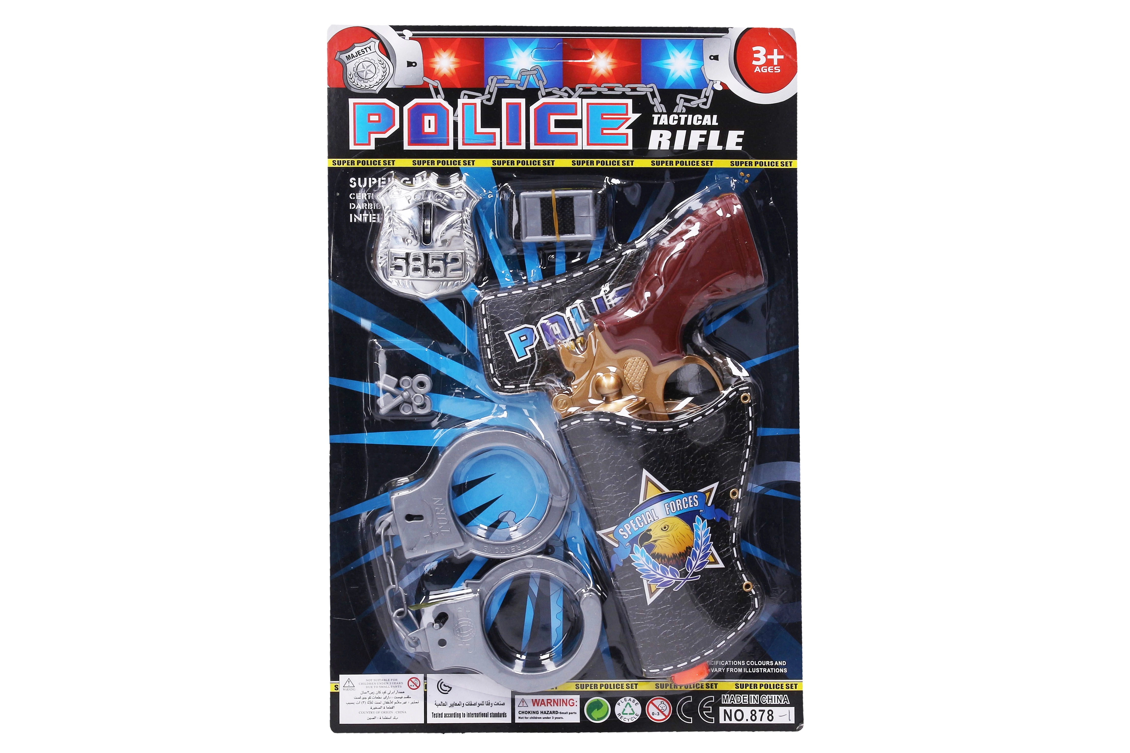 E-shop Wiky Pištoľ s putami policajný set 23 cm