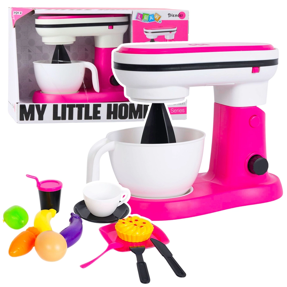 Detský kuchynský mixér MY LITTLE HOME s funkciou miešania – ružová sada s doplnkami