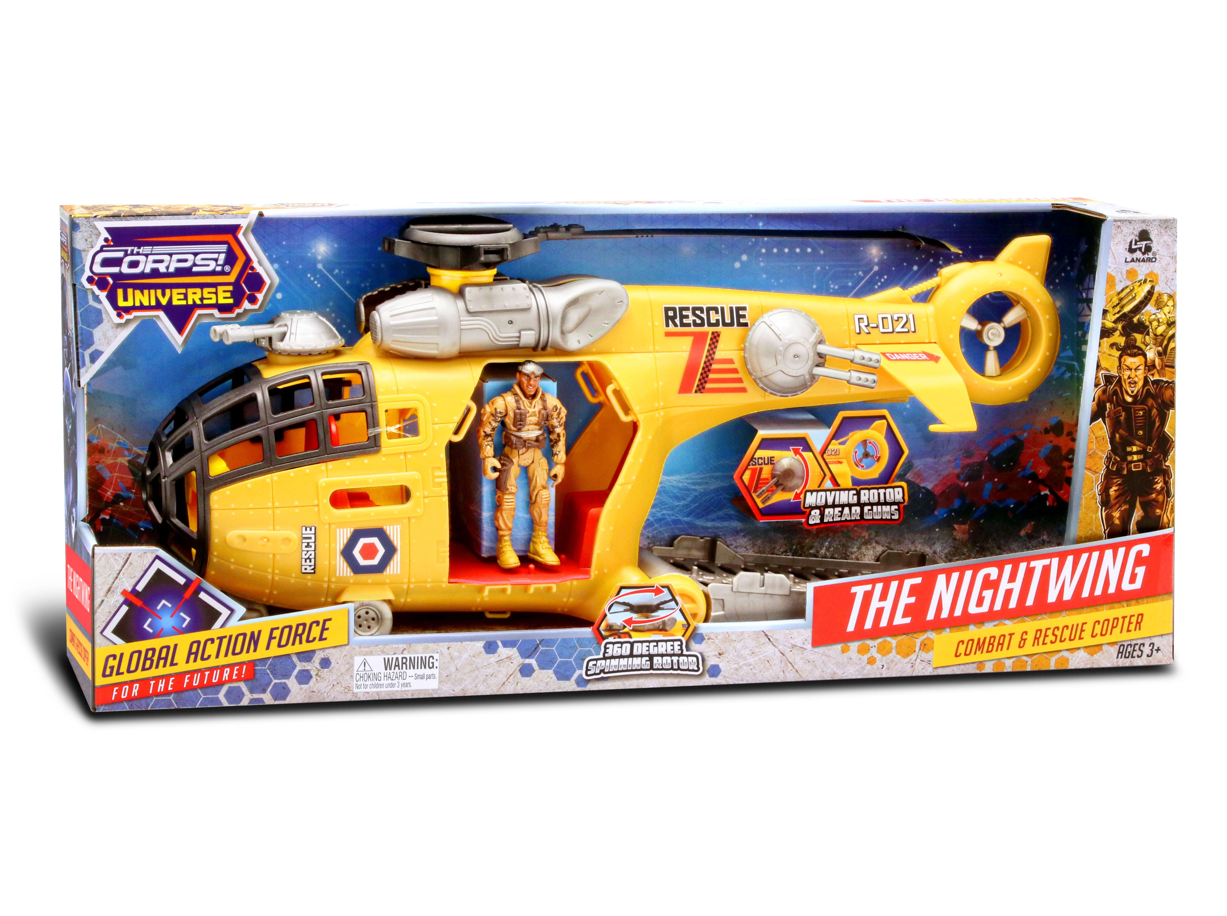 Vrtuľník The Corps The Nightwing s figúrkou, 50 cm