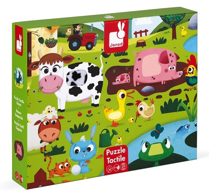 E-shop JANOD Hmatové puzzle Zvieratká na farme 20 dielikov