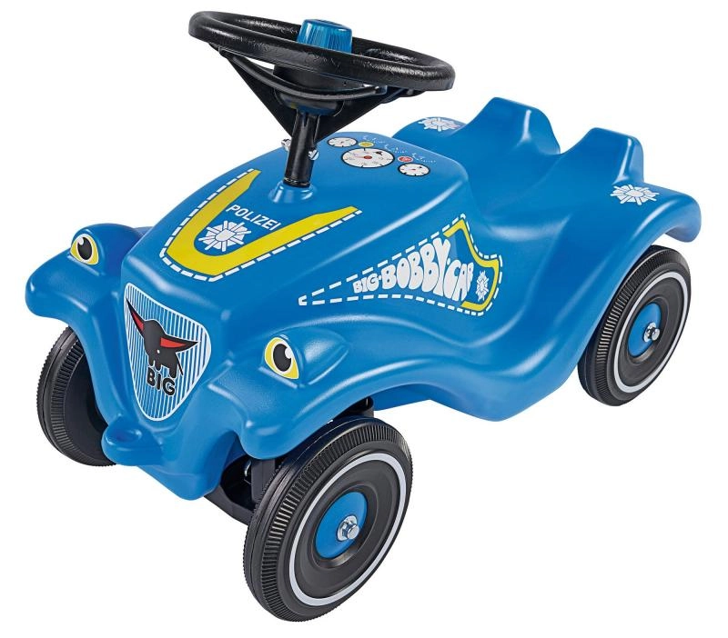 E-shop BIG auto Bobby Car Classic Police modré so zvukom a svetlom a s nálepkami v rôznych jazykoch