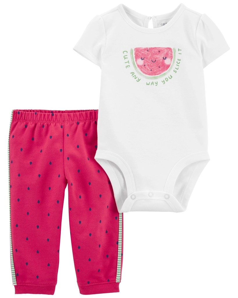 E-shop Carter’s Set 2dielny tepláky body kr. rukáv Pink Watermelon dievča