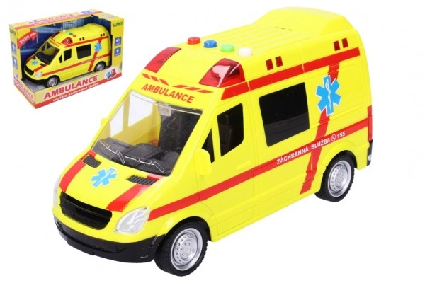 E-shop Wiky Auto ambulance záchranáři plast 21cm na baterie se světlem a zvukem