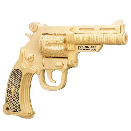 E-shop Woodcraft drevené 3D puzzle pištoľ S&W, 106 dielikov