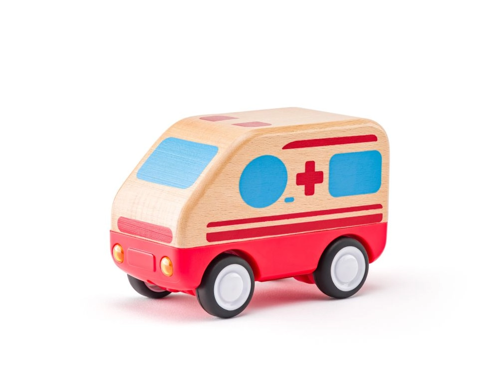 E-shop Woody Auto sanitka so zvukmi a svetlom, zotrvačník
