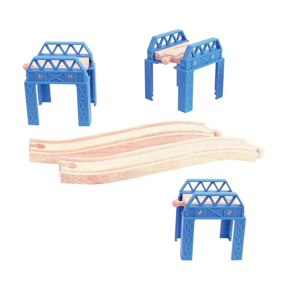 E-shop Bigjigs Rail Drevené koľaje set mostnej konštrukcie