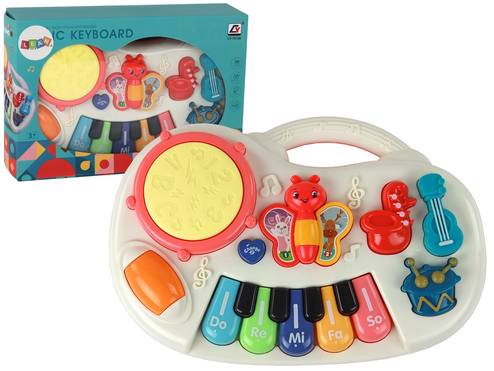E-shop LEAN TOYS Vzdelávacie klavírne klávesy Nástroje Motýle Vzdelávací hudobný panel