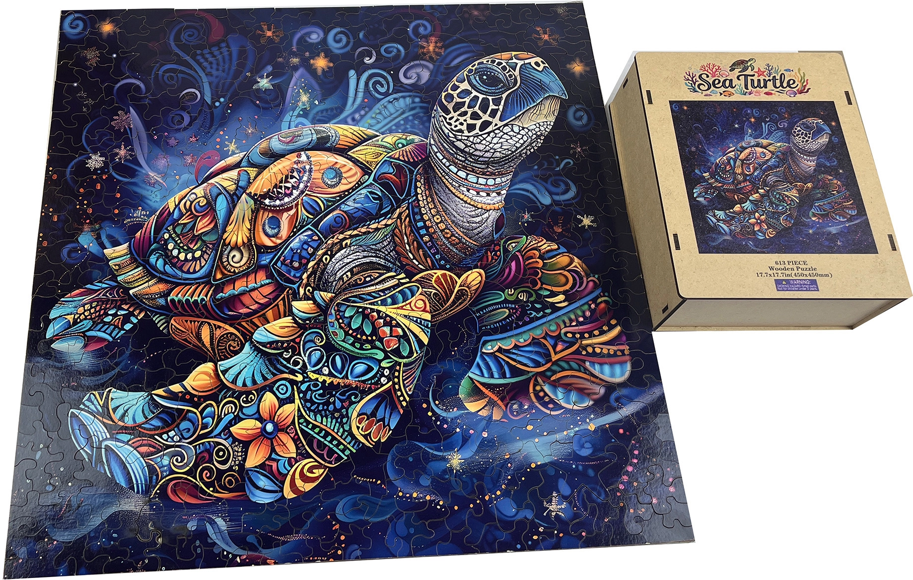 Drevené puzzle morská korytnačka
